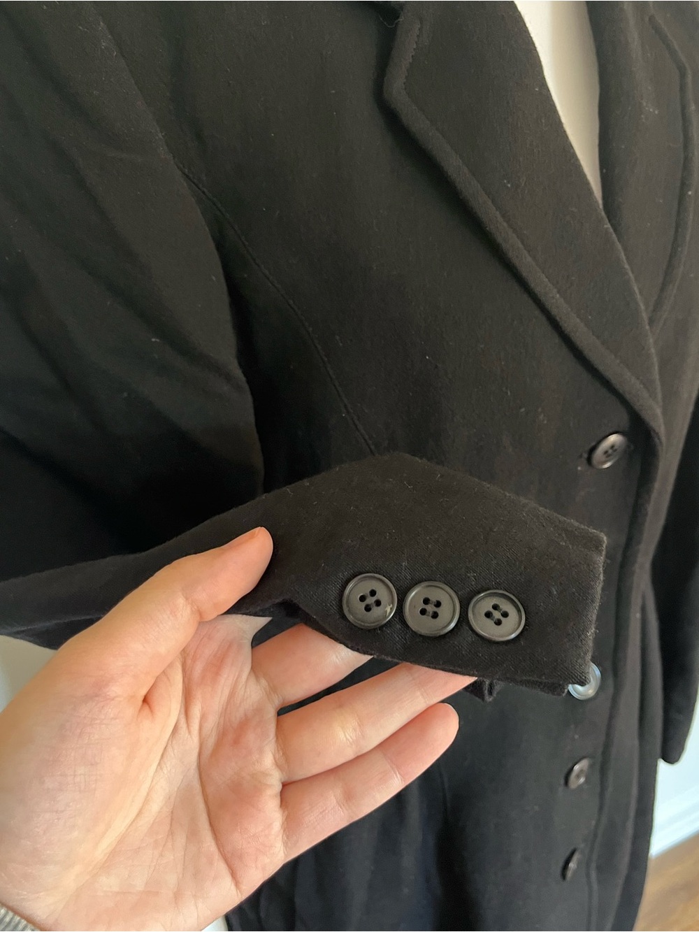 Kenzo 100% Wool Black Coat - Picture 5 of 8